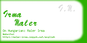 irma maler business card